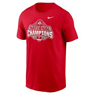 Men's Nike Scarlet Ohio State Buckeyes College Football Playoff 2024 National Champions Official Logo T-Shirt