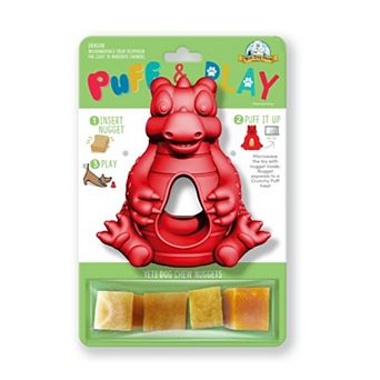 Dragon Puff & Play Dog Toy Interactive Nuggets Treat Dispenser - Light To Heavy Moderate Chewers