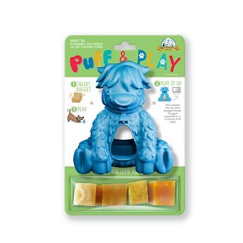 Yak Puff & Play Dog Toy Interactive Nuggets Treat Dispenser - Light To Light Moderate Chewers