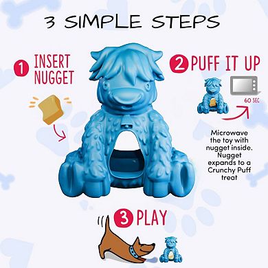 Yak Puff & Play Dog Toy Interactive Nuggets Treat Dispenser - Light To Light Moderate Chewers