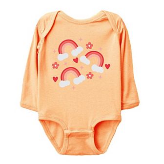 Valentine Rainbow Baby Long Sleeve Bodysuit