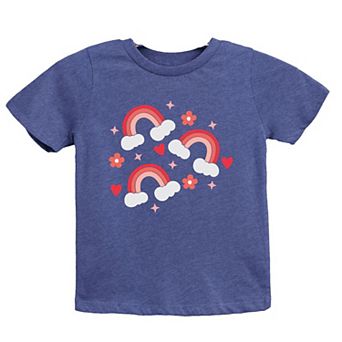 Valentine Rainbow Toddler Short Sleeve Graphic Tee