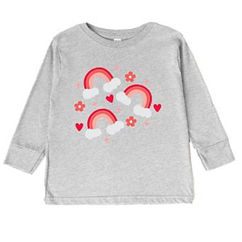 Valentine Rainbow Toddler Long Sleeve Graphic Tee