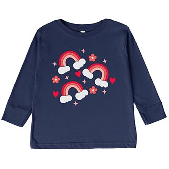 Valentine Rainbow Toddler Long Sleeve Graphic Tee