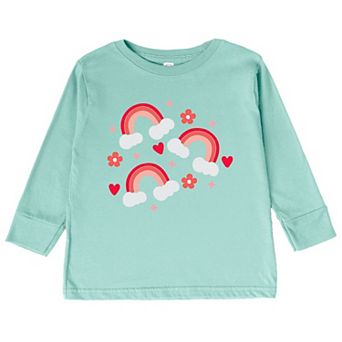 Valentine Rainbow Toddler Long Sleeve Graphic Tee