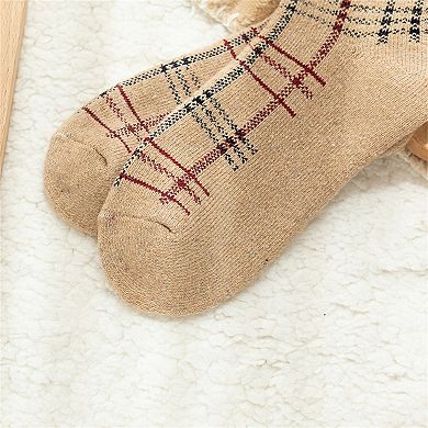 Women's 5-Pack Assorted Patterned Thick Knit Socks with Plaid and Holiday Prints
