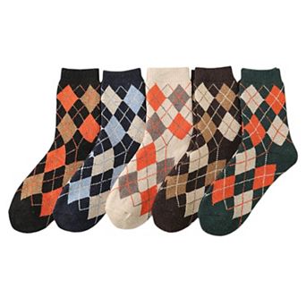 Women's 5-Pack Assorted Patterned Thick Knit Socks with Plaid and Holiday Prints
