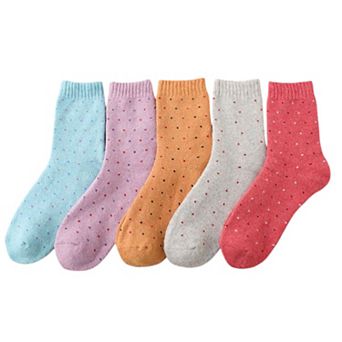 Women's 5-Pack Assorted Patterned Thick Knit Socks with Plaid and Holiday Prints