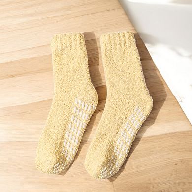 Women's 3-Pack Anti-Slip Fuzzy Grip Socks for Cozy Indoor Comfort