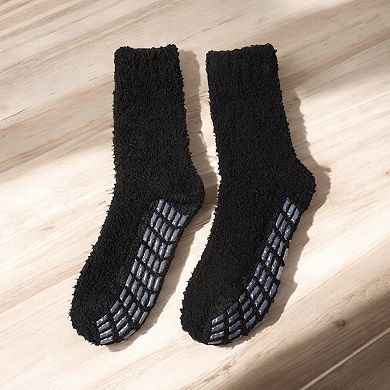 Women's 3-Pack Anti-Slip Fuzzy Grip Socks for Cozy Indoor Comfort