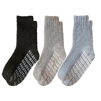 Women's 3-Pack Anti-Slip Fuzzy Grip Socks for Cozy Indoor Comfort