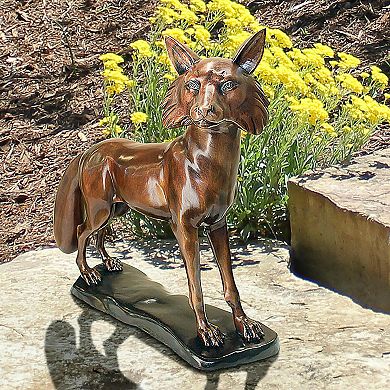 The Wary Standing Fox Cast Bronze Garden Statue