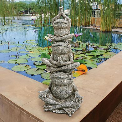 Tower of Frog Power Garden Statue