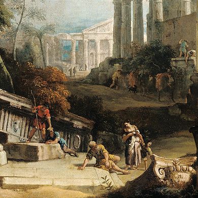 Landscape with Classical Ruins and Figures, 1730: Medium