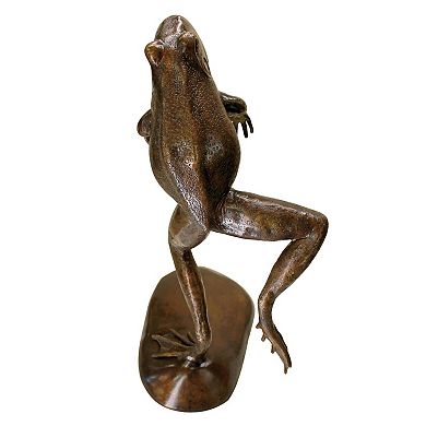 Giant Leaping, Spitting Frog Cast Bronze Garden Statue