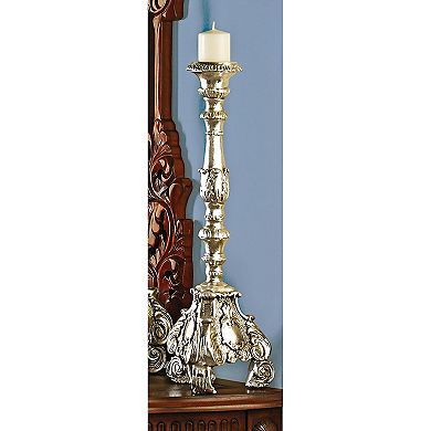 European Scroll-Footed Candlesticks: Medium Set of Two