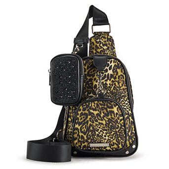 madden girl Nylon Sling Bag with Zip Closure & Multiple Compartments