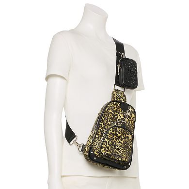madden girl Nylon Sling Bag with Zip Closure & Multiple Compartments