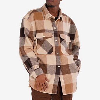 Men's Caliber Denim Co. Lumber Jack Plaid Flannel Shacket