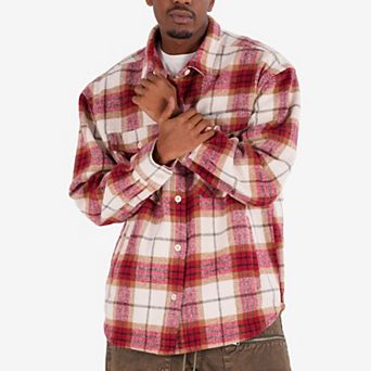 Men's Caliber Denim Co. Lumber Jack Plaid Flannel Shacket