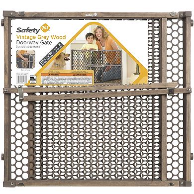 Safety 1st Gray Wood Doorway Baby Gate