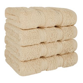 American Soft Linen Luxury Soft 4 pc Two-Stripe Turkish Cotton Washcloth Set