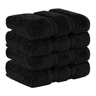 American Soft Linen Luxury Soft 4 pc Two-Stripe Turkish Cotton Washcloth Set