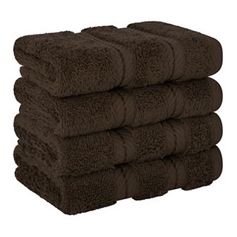 American Soft Linen Luxury Soft 4 pc Two-Stripe Turkish Cotton Washcloth Set