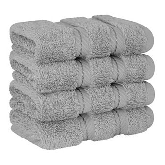 American Soft Linen Luxury Soft 4 pc Two-Stripe Turkish Cotton Washcloth Set