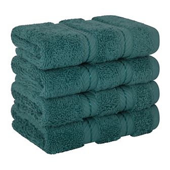 American Soft Linen Luxury Soft 4 pc Two-Stripe Turkish Cotton Washcloth Set