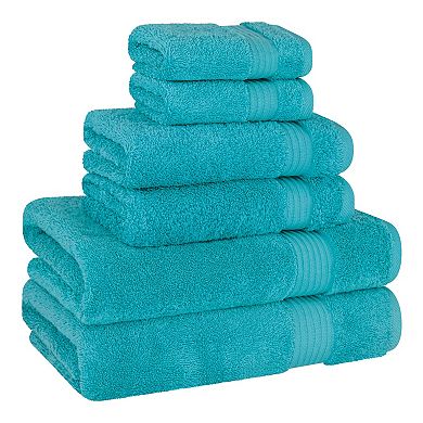 American Soft Linen Premium 6-Piece Aqua Turkish Cotton Towel & Washcloth Set