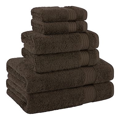 American Soft Linen Premium 6-Piece Brown Turkish Cotton Towel & Washcloth Set