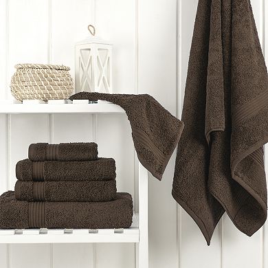 American Soft Linen Premium 6-Piece Brown Turkish Cotton Towel & Washcloth Set