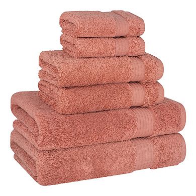 American Soft Linen Premium 6-Piece Coral Turkish Cotton Towel & Washcloth Set