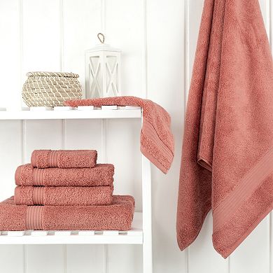 American Soft Linen Premium 6-Piece Coral Turkish Cotton Towel & Washcloth Set