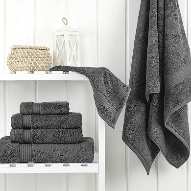 American Soft Linen Premium 6-Piece Gray Turkish Cotton Towel & Washcloth Set