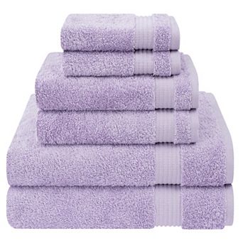 American Soft Linen Premium 6 pc Lilac Turkish Cotton Towel & Washcloth Set