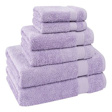 American Soft Linen Premium 6-Piece Lilac Turkish Cotton Towel & Washcloth Set