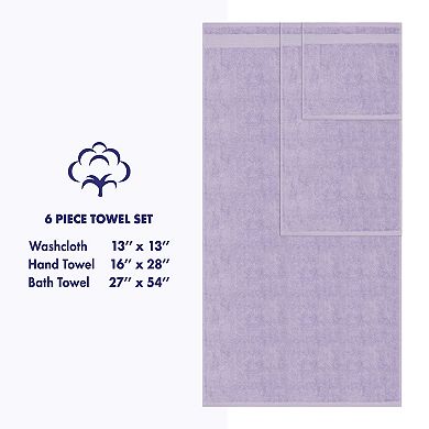 American Soft Linen Premium 6-Piece Lilac Turkish Cotton Towel & Washcloth Set