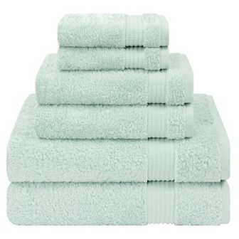 American Soft Linen Premium 6 pc Mint Turkish Cotton Towel & Washcloth Set