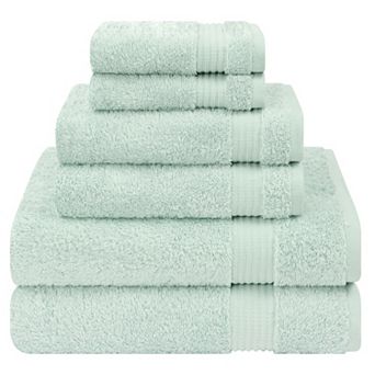 American Soft Linen Premium 6 pc Mint Turkish Cotton Towel & Washcloth Set
