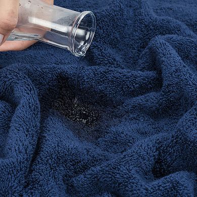American Soft Linen Premium 6-Piece Navy Turkish Cotton Towel & Washcloth Set