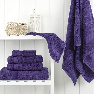 American Soft Linen Premium 6-Piece Purple Turkish Cotton Towel & Washcloth Set