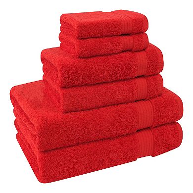 American Soft Linen Premium 6-Piece Red Turkish Cotton Towel & Washcloth Set