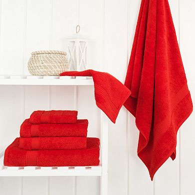 American Soft Linen Premium 6-Piece Red Turkish Cotton Towel & Washcloth Set