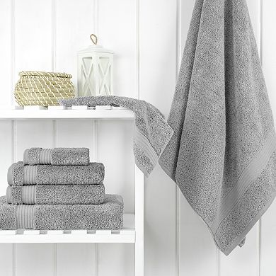 American Soft Linen Premium 6-Piece Light Grey Turkish Cotton Towel & Washcloth Set