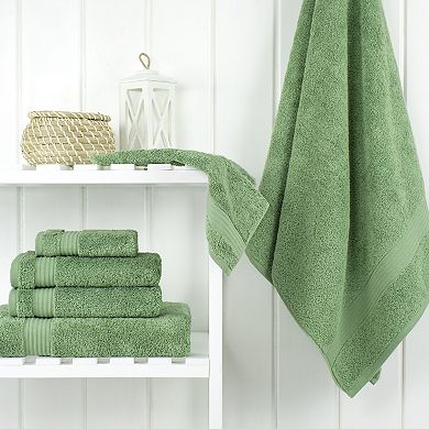 American Soft Linen Premium 6-Piece Sage Green Turkish Cotton Towel & Washcloth Set