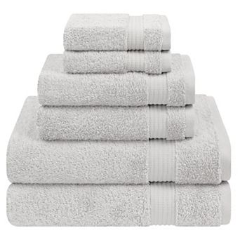American Soft Linen Premium 6 pc Silver Turkish Cotton Towel & Washcloth Set
