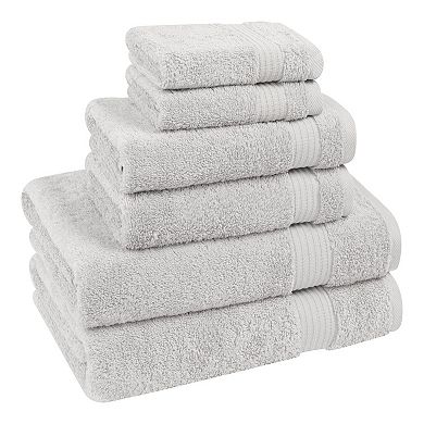 American Soft Linen Premium 6-Piece Silver Turkish Cotton Towel & Washcloth Set