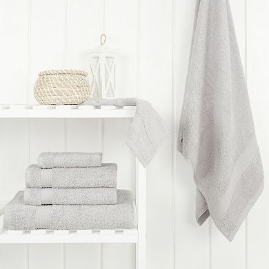 American Soft Linen Premium 6-Piece Silver Turkish Cotton Towel & Washcloth Set